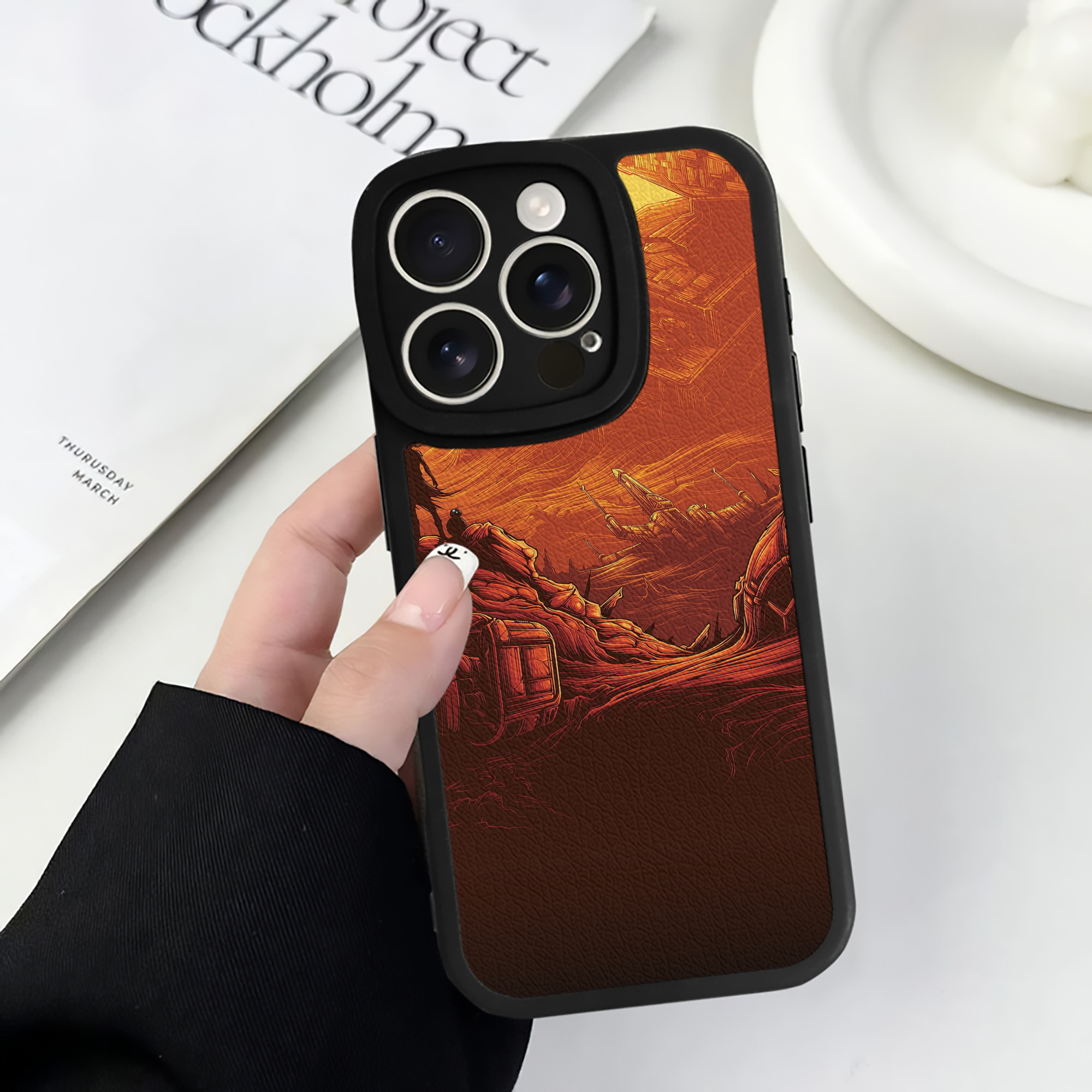 （画像用） スター・ウォーズ Star Wars 【iPhone 16シリーズ対応】シリコンスマホケース（レザー調） 材質：シリコン